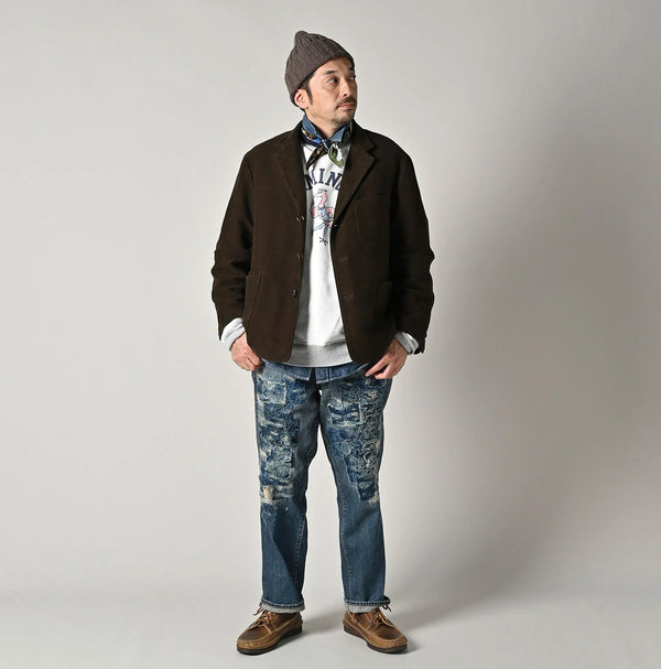 45R Cotton Flannel 908 Jacket Cardigan (Top-dyed)