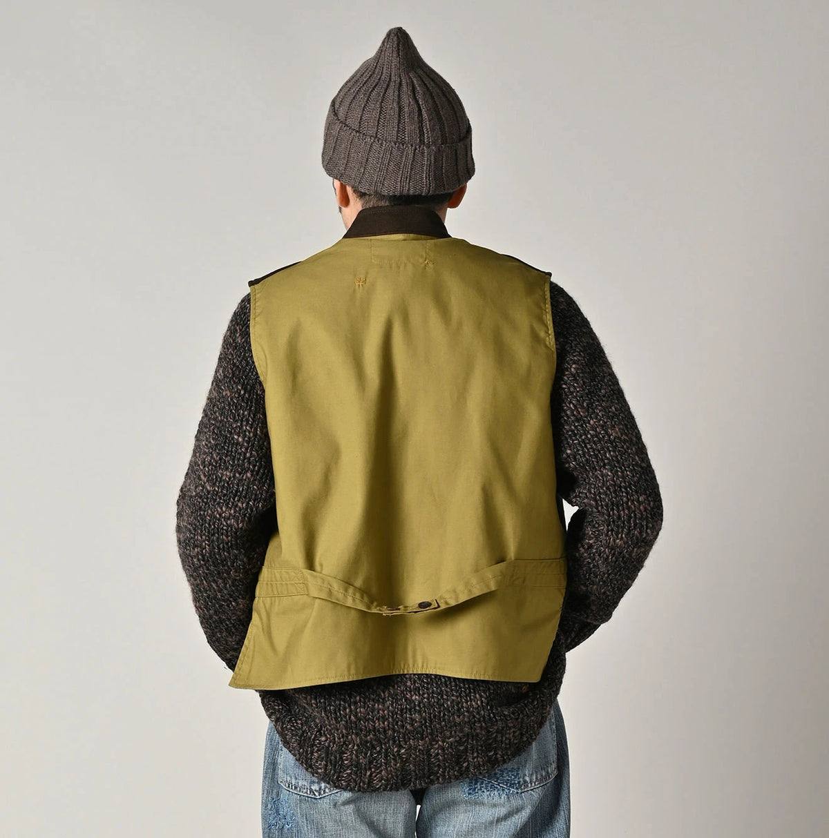 45R Cotton Flannel 908 Stand Collar Vest (Top-dyed)