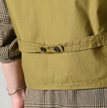 45R Cotton Flannel 908 Stand Collar Vest (Top-dyed)