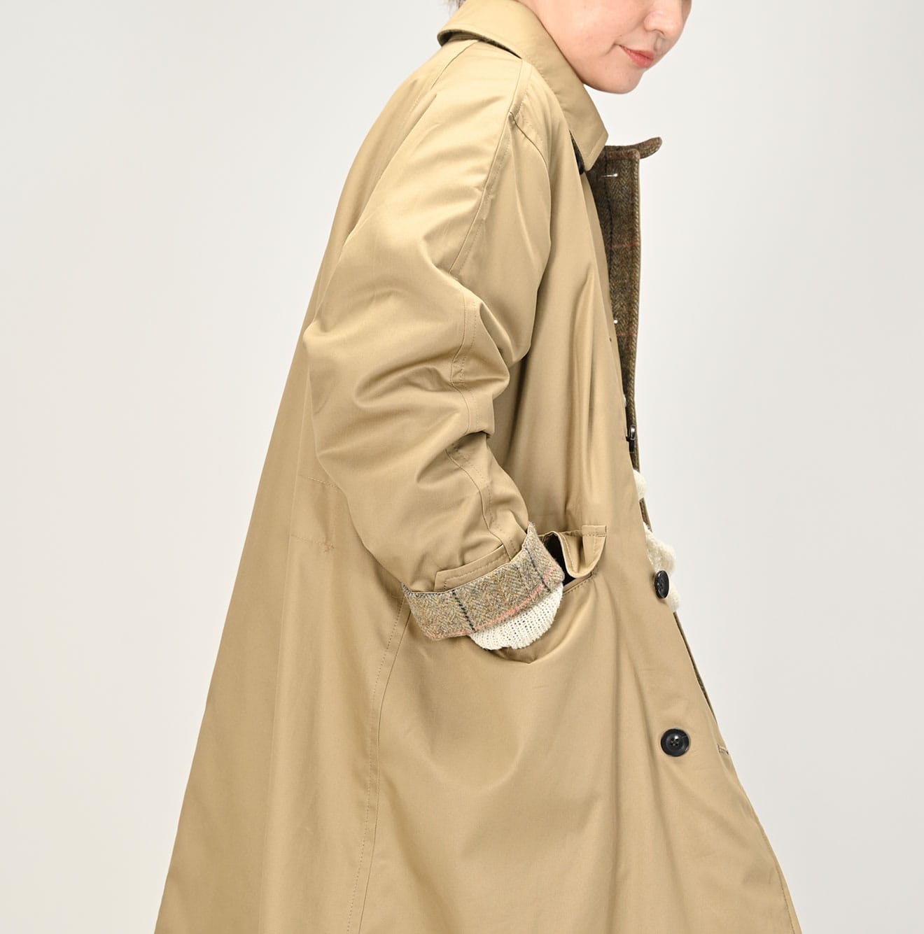 45R Gabardine Tweed 908 Reversible Coat