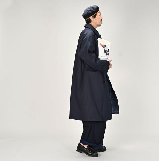 Indigo Gabardine Tweed 908 Reversible Coat - 45R by 45rpm studio