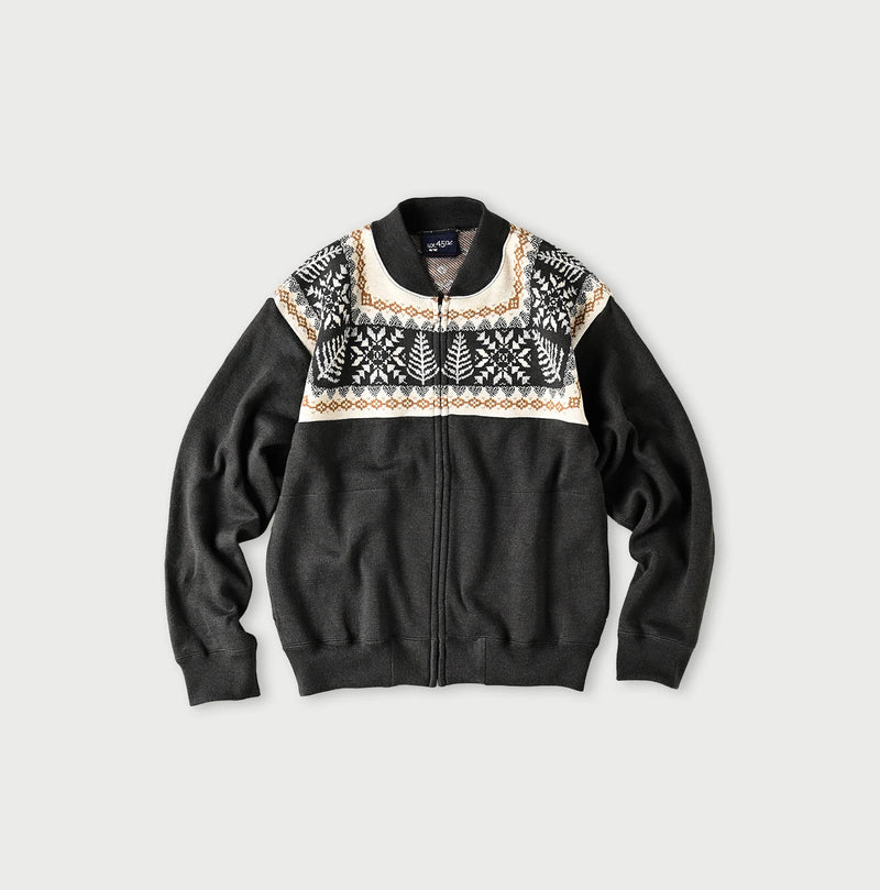 45R Snowflake Jacquard Smooth 908 Knit-sewn Blouson - Image 1