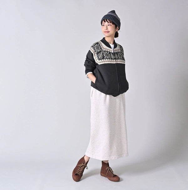 Snowflake Jacquard Smooth 908 Knit-sewn Blouson