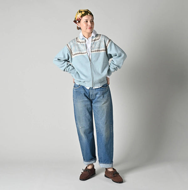 Snowflake Jacquard Smooth 908 Knit-sewn Blouson
