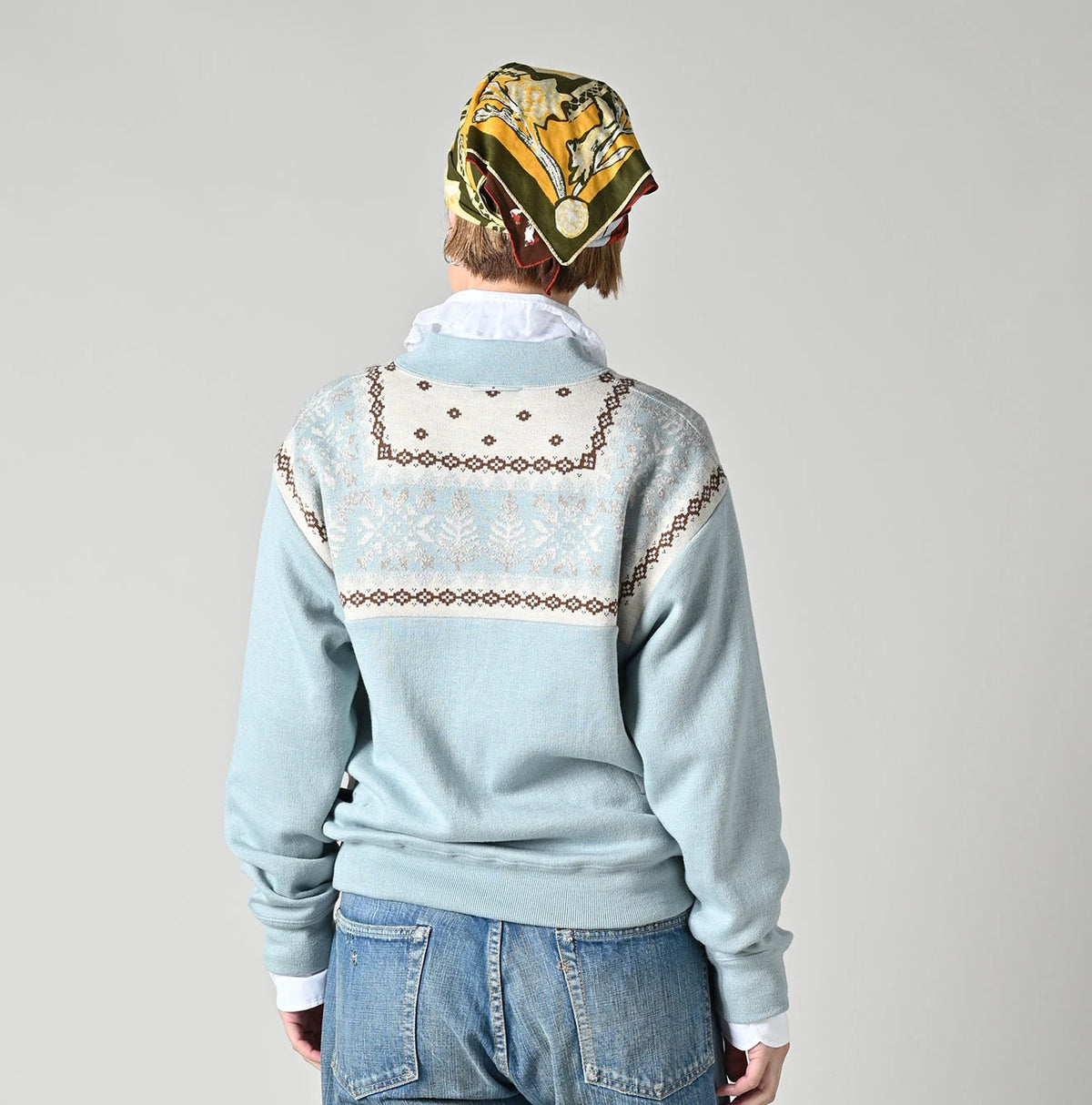 45R Snowflake Jacquard Smooth 908 Knit-sewn Blouson - Image 8