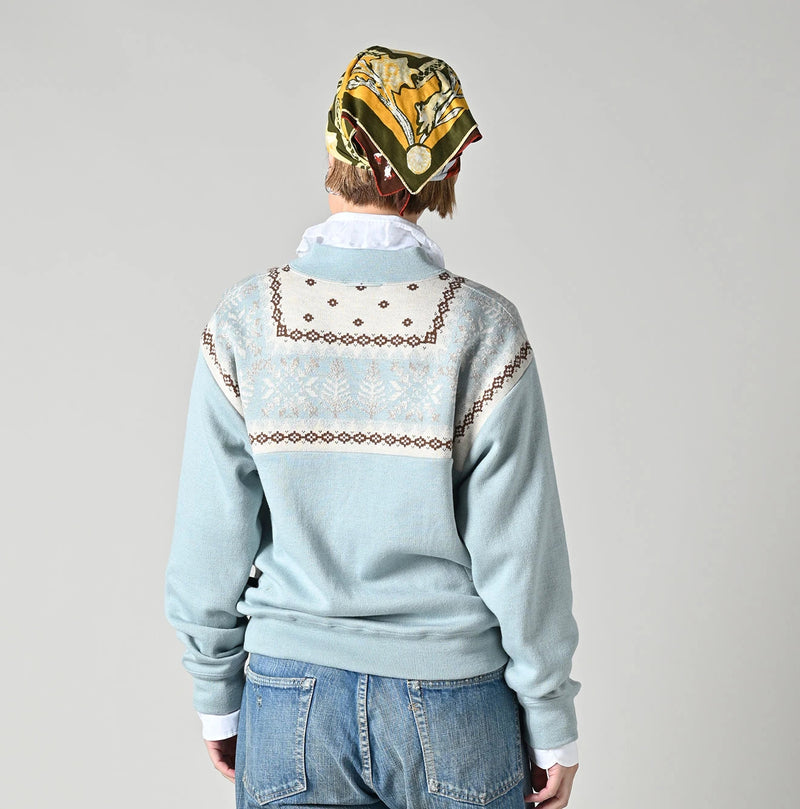 45R Snowflake Jacquard Smooth 908 Knit-sewn Blouson - Image 8