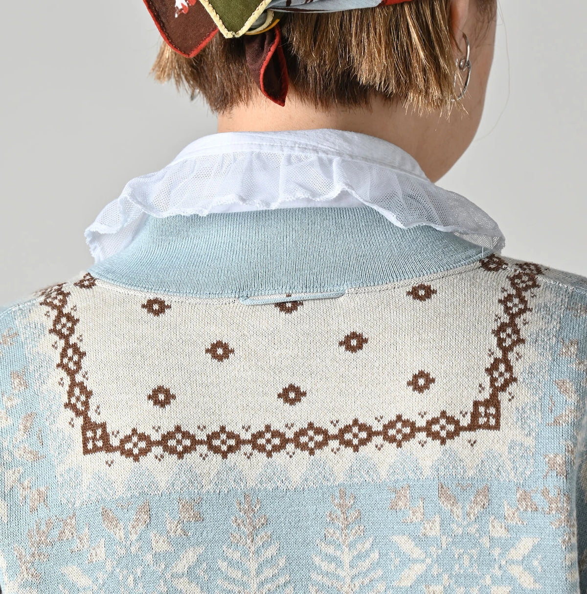 45R Snowflake Jacquard Smooth 908 Knit-sewn Blouson - Image 15