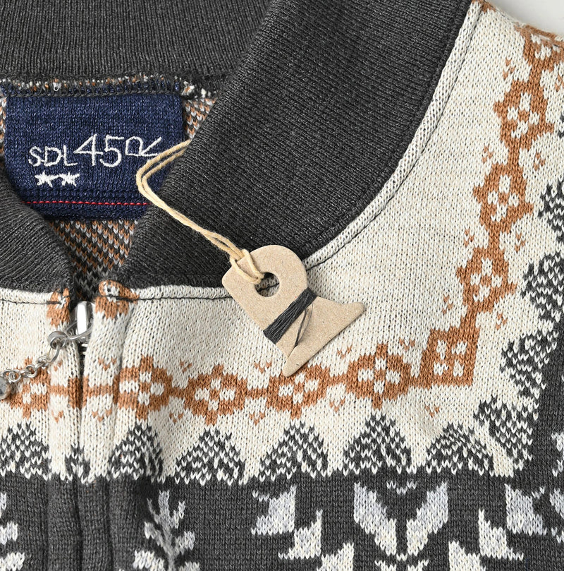 45R Snowflake Jacquard Smooth 908 Knit-sewn Blouson - Image 23