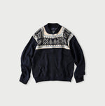 45R Indigo Snowflake Jacquard Smooth 908 Knit-sewn Blouson