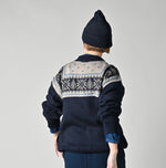 45R Indigo Snowflake Jacquard Smooth 908 Knit-sewn Blouson