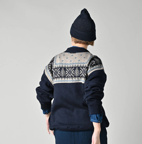 45R Indigo Snowflake Jacquard Smooth 908 Knit-sewn Blouson