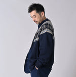 45R Indigo Snowflake Jacquard Smooth 908 Knit-sewn Blouson