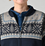 45R Indigo Snowflake Jacquard Smooth 908 Knit-sewn Blouson