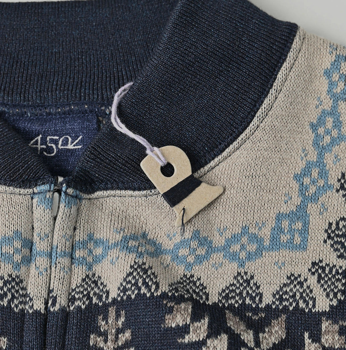 45R Indigo Snowflake Jacquard Smooth 908 Knit-sewn Blouson