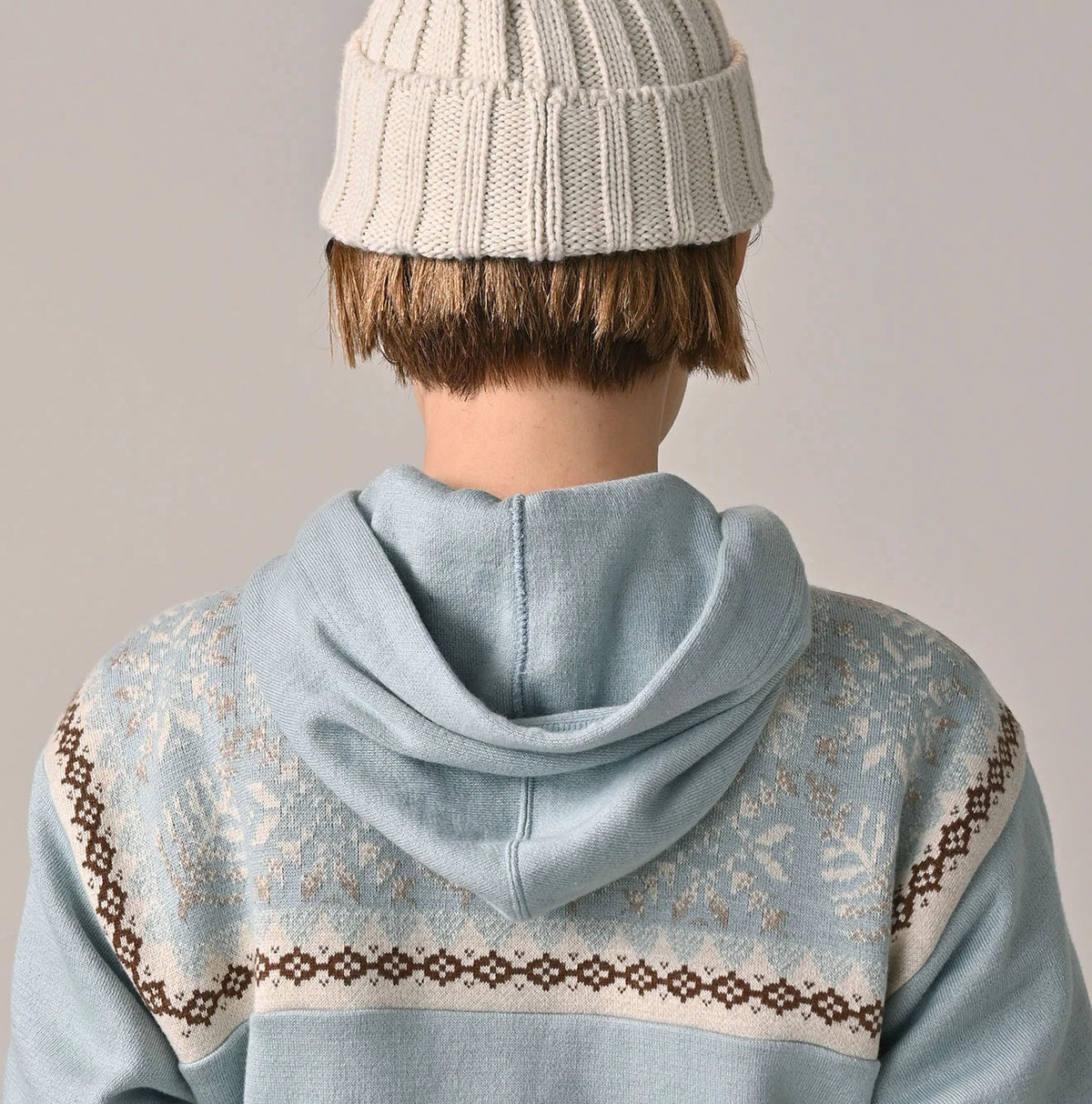 45R Snowflake Jacquard Smooth 908 Knit-sewn Hoodie - Image 8