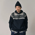 45R Indigo Snowflake Jacquard Smooth 908 Knit-sewn Hoodie