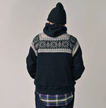 45R Indigo Snowflake Jacquard Smooth 908 Knit-sewn Hoodie