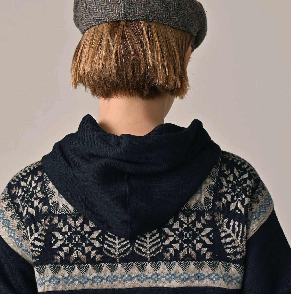45R Indigo Snowflake Jacquard Smooth 908 Knit-sewn Hoodie