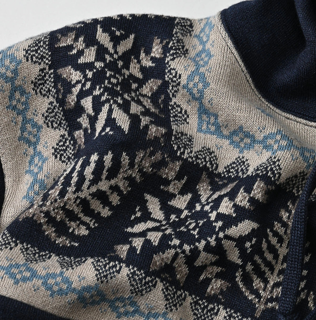 45R Indigo Snowflake Jacquard Smooth 908 Knit-sewn Hoodie