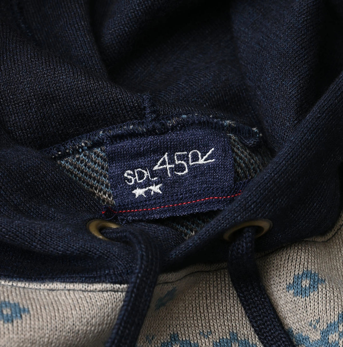 45R Indigo Snowflake Jacquard Smooth 908 Knit-sewn Hoodie