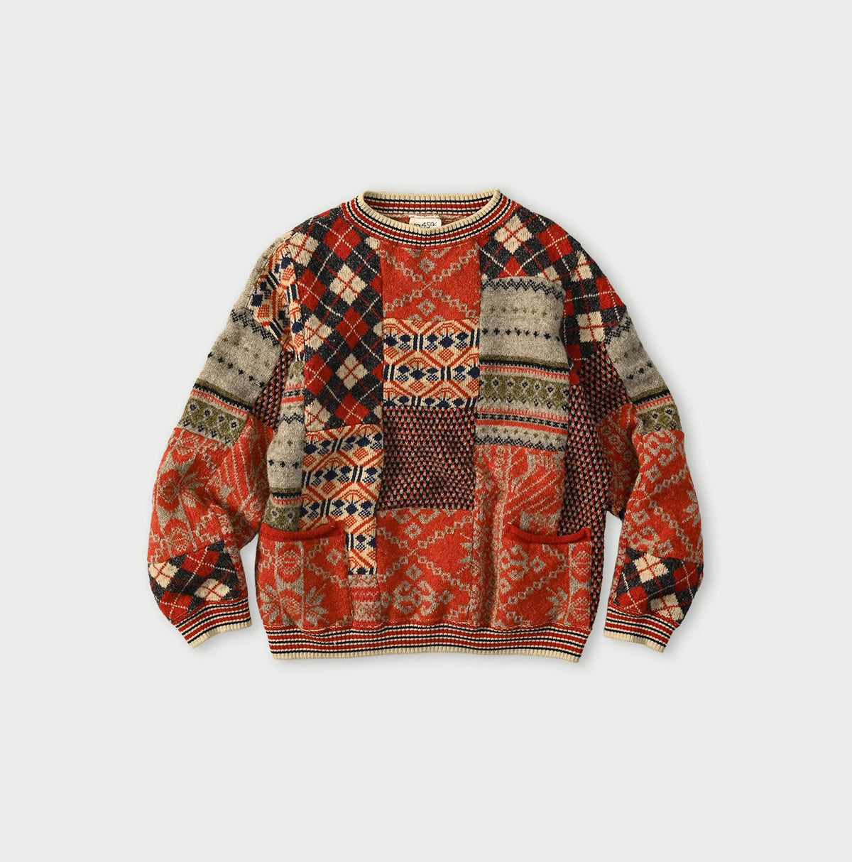 45R Felted Jacquard Patchwork 908 Uma Sweater - Image 1