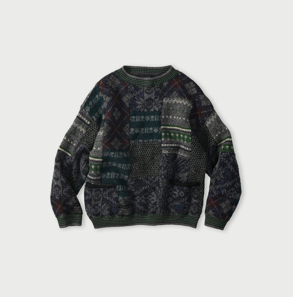 45R Felted Jacquard Patchwork 908 Uma Sweater