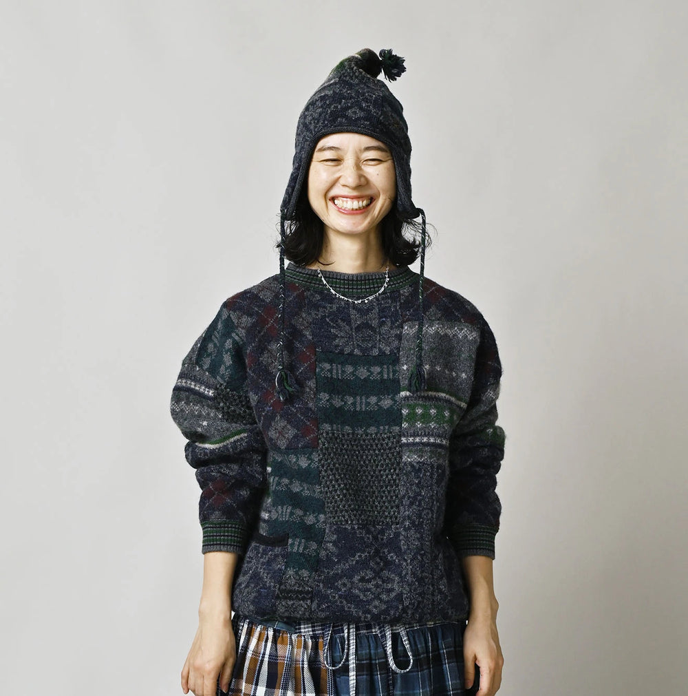 45R Felted Jacquard Patchwork 908 Uma Sweater