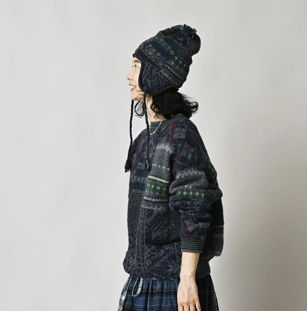 45R Felted Jacquard Patchwork 908 Uma Sweater