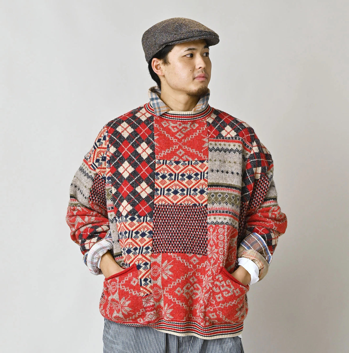 45R Felted Jacquard Patchwork 908 Uma Sweater