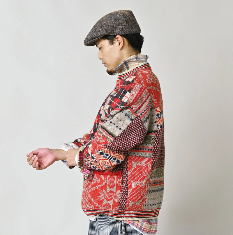 45R Felted Jacquard Patchwork 908 Uma Sweater - Image 10