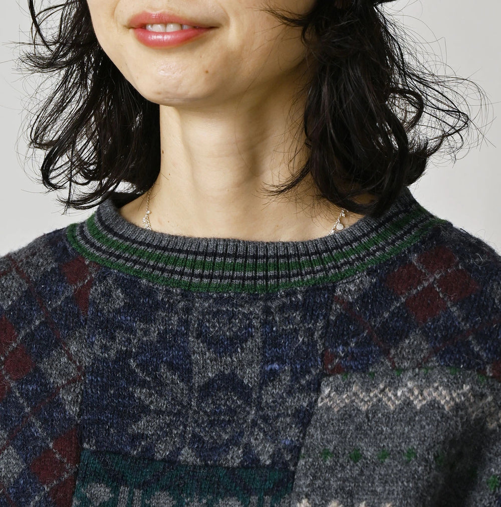 45R Felted Jacquard Patchwork 908 Uma Sweater