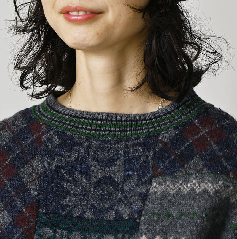 45R Felted Jacquard Patchwork 908 Uma Sweater - Image 12