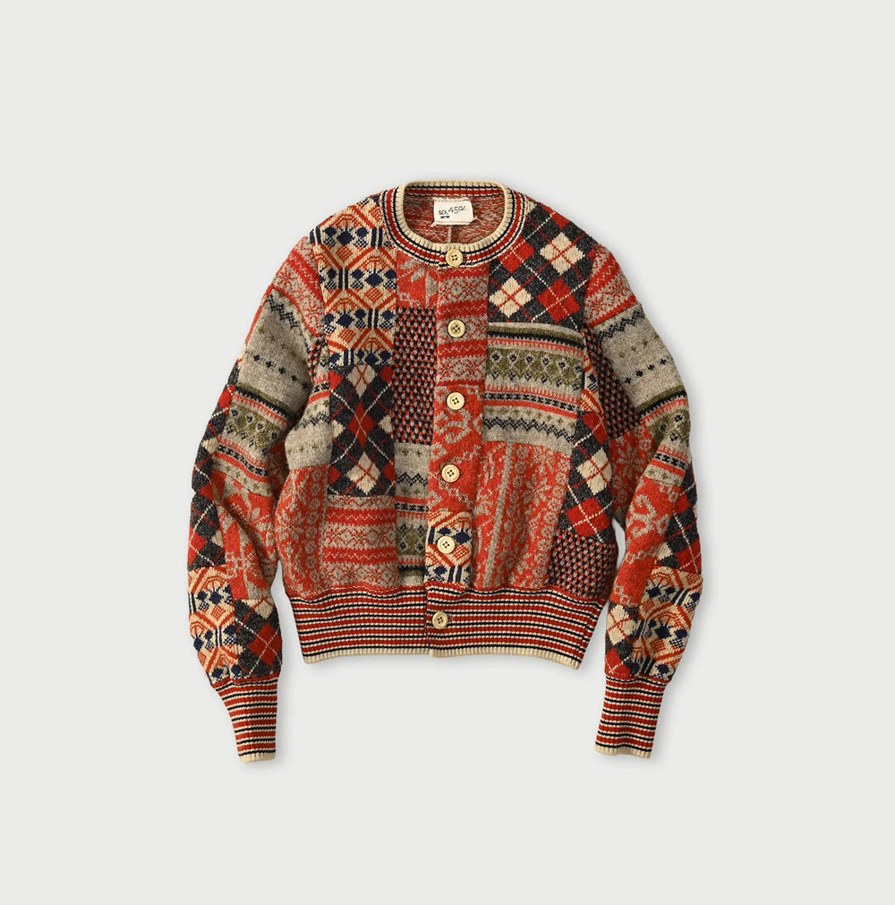 45R Felted Jacquard Patchwork 908 Cardigan
