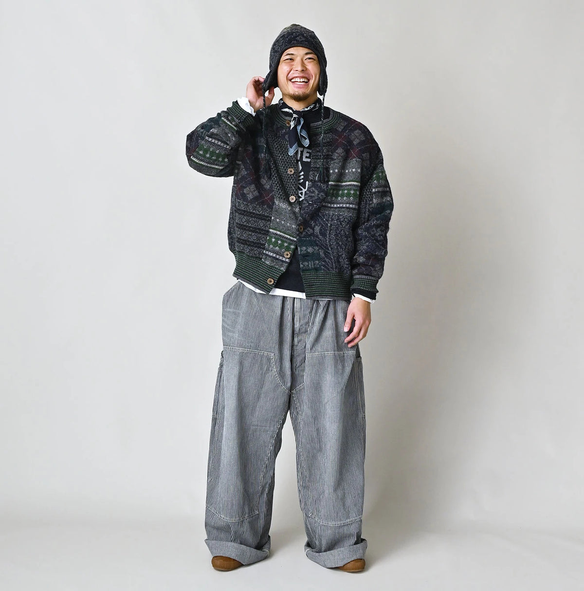 45R Felted Jacquard Patchwork 908 Cardigan
