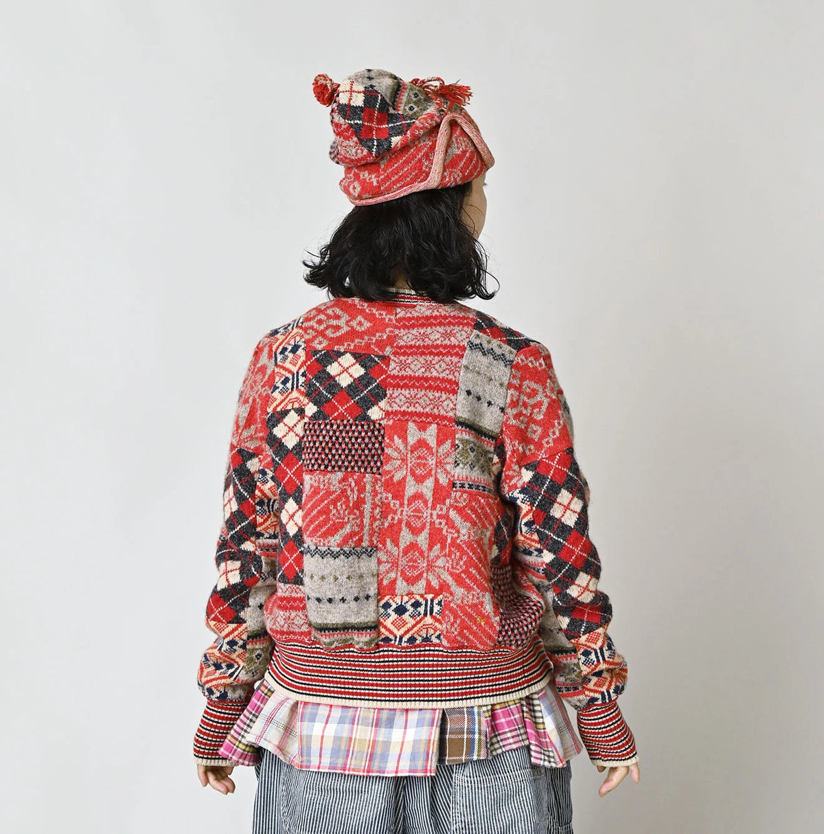 45R Felted Jacquard Patchwork 908 Cardigan - Image 7