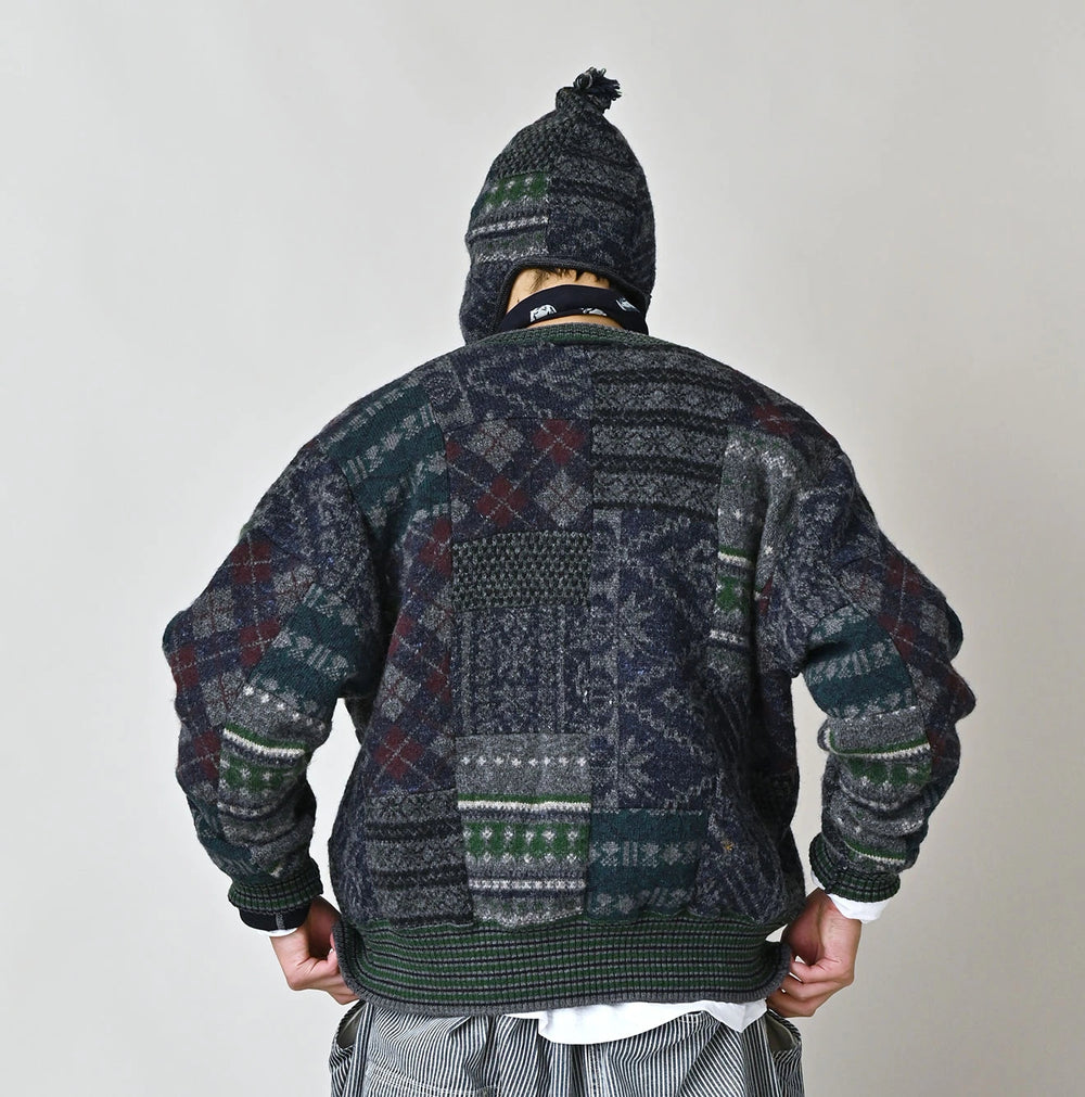 45R Felted Jacquard Patchwork 908 Cardigan