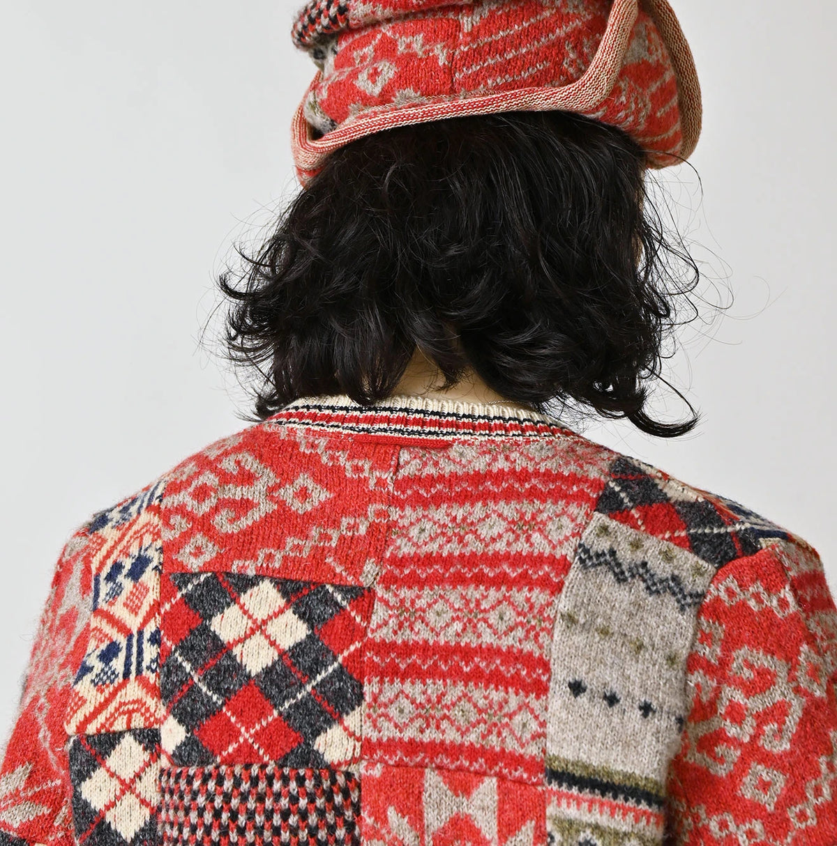 45R Felted Jacquard Patchwork 908 Cardigan