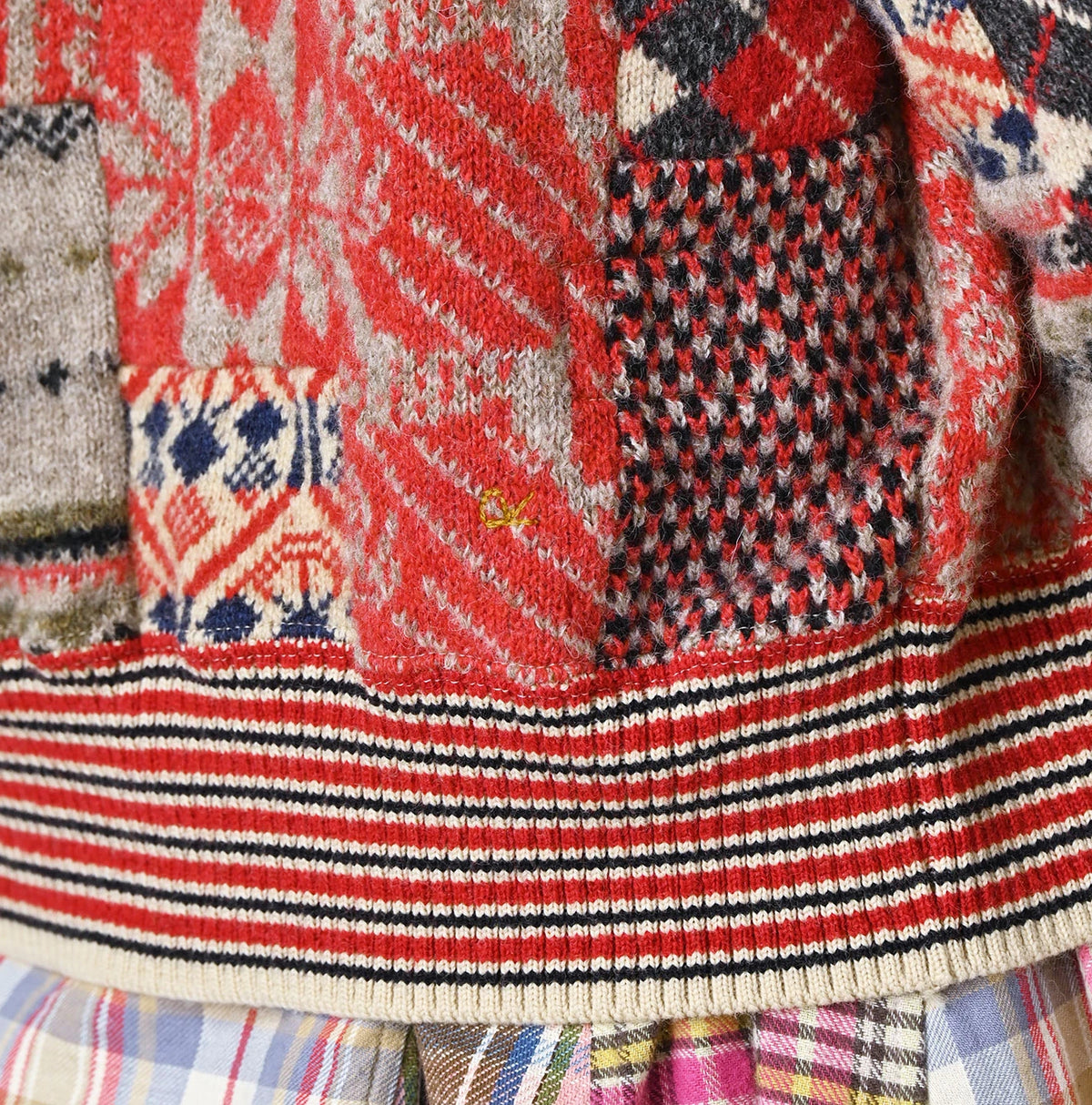 45R Felted Jacquard Patchwork 908 Cardigan