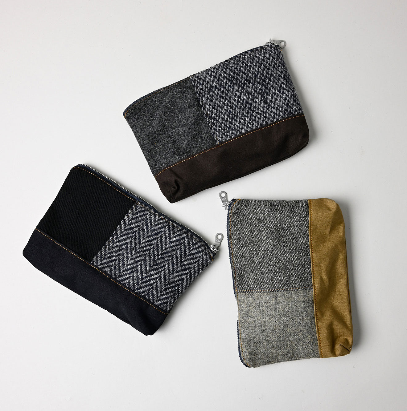45R Tweed Patchwork Pouch