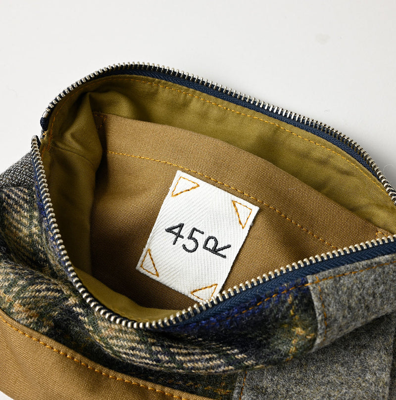 45R Tweed Patchwork Pouch
