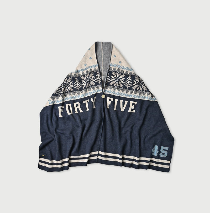 45R Indigo Snowflake Supima Organic Cotton Stole - Image 1