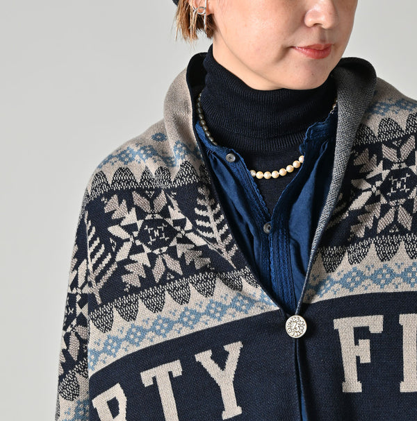 45R Indigo Snowflake Supima Organic Cotton Stole