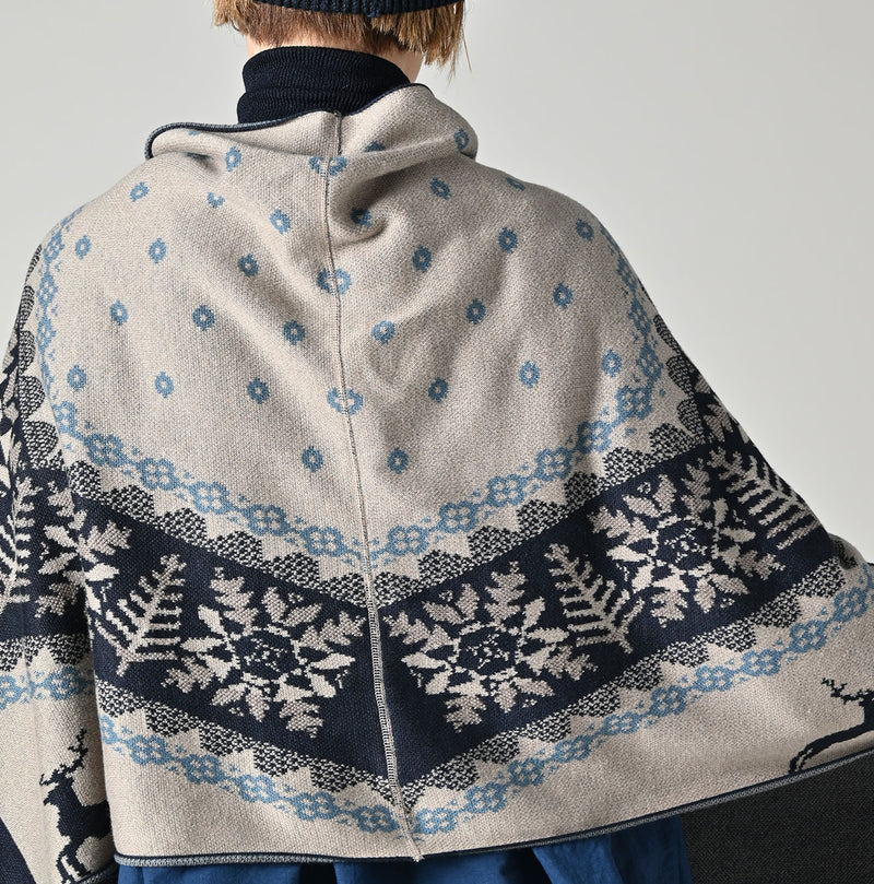 45R Indigo Snowflake Supima Organic Cotton Stole