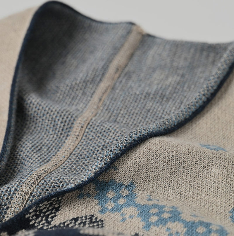 45R Indigo Snowflake Supima Organic Cotton Stole