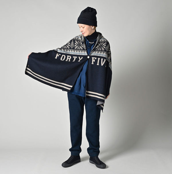 45R Indigo Snowflake Supima Organic Cotton Stole