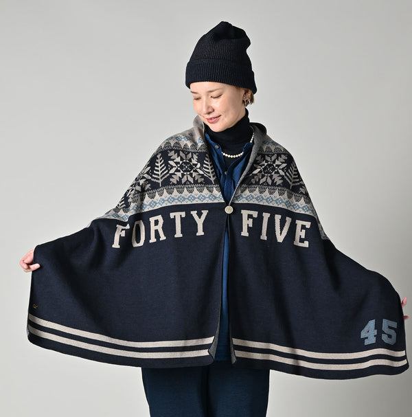 45R Indigo Snowflake Supima Organic Cotton Stole