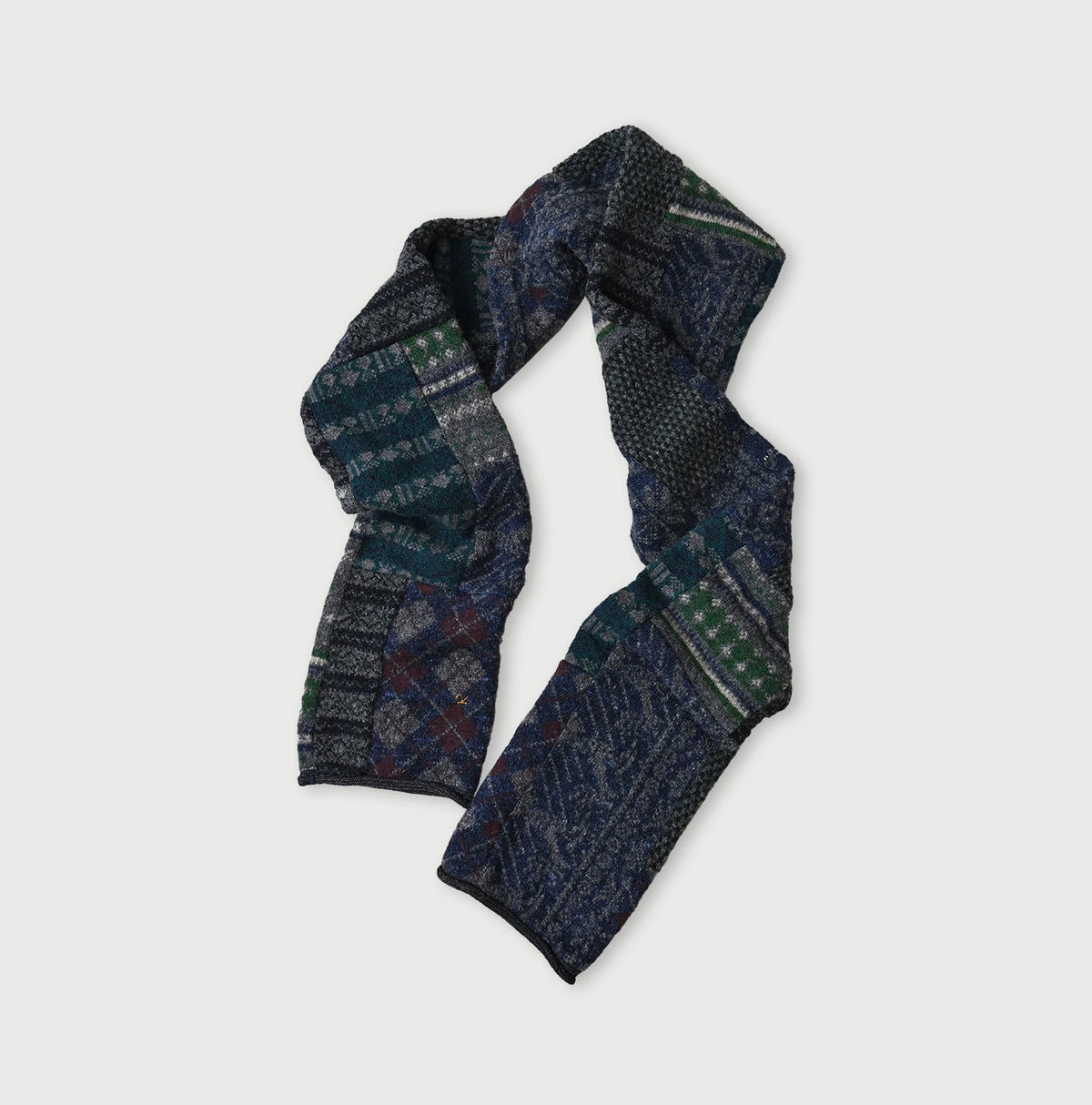45R Felted Jacquard Patchwork Muffler - Image 2