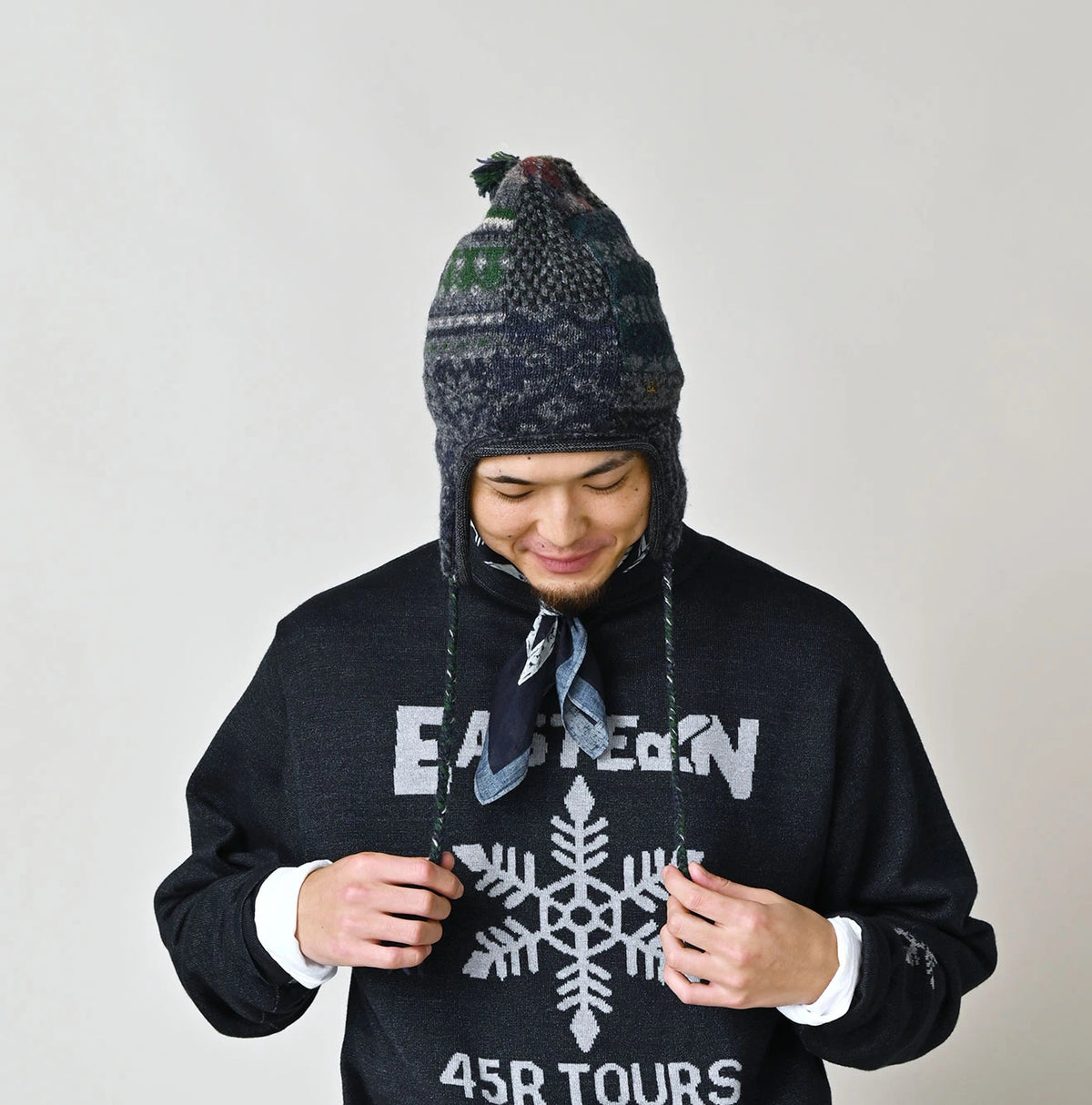 45R Felted Jacquard Patchwork Cap