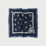 45R Indigo Gauze Flower Crest Bandana