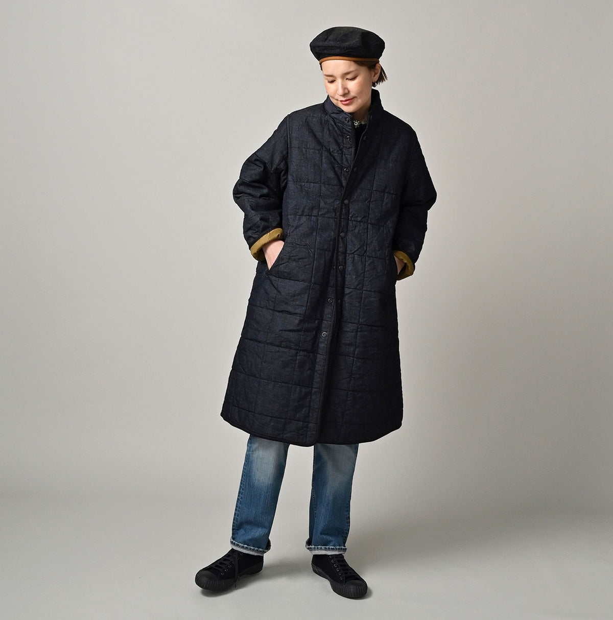 45R Indigo 45-petit Denim 908 Quilt Coat Nou